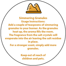 Load image into Gallery viewer, Simmering Granules Instruction "How To Use" Warning Stickers