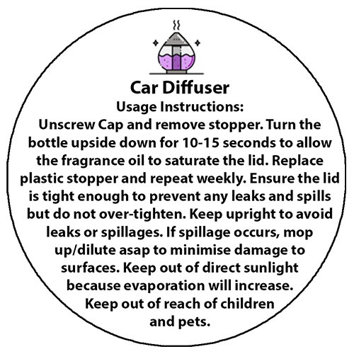 Car Diffuser Instruction/Warning Labels